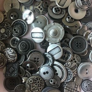 Silver buttons bundle 100 shank hole